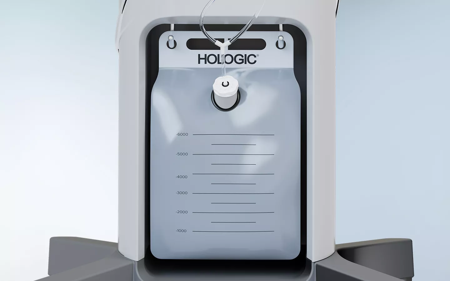 Disposable waste bag on the Fluent Pro Fluid Management System