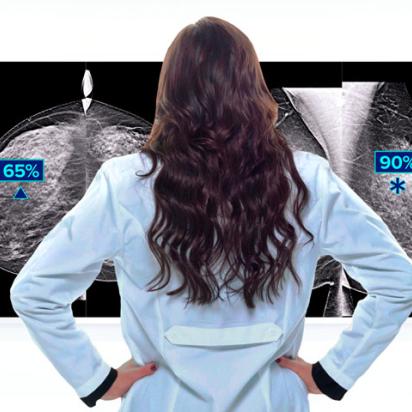 Technologie de détection Genius AI™ de Hologic sur fond blanc